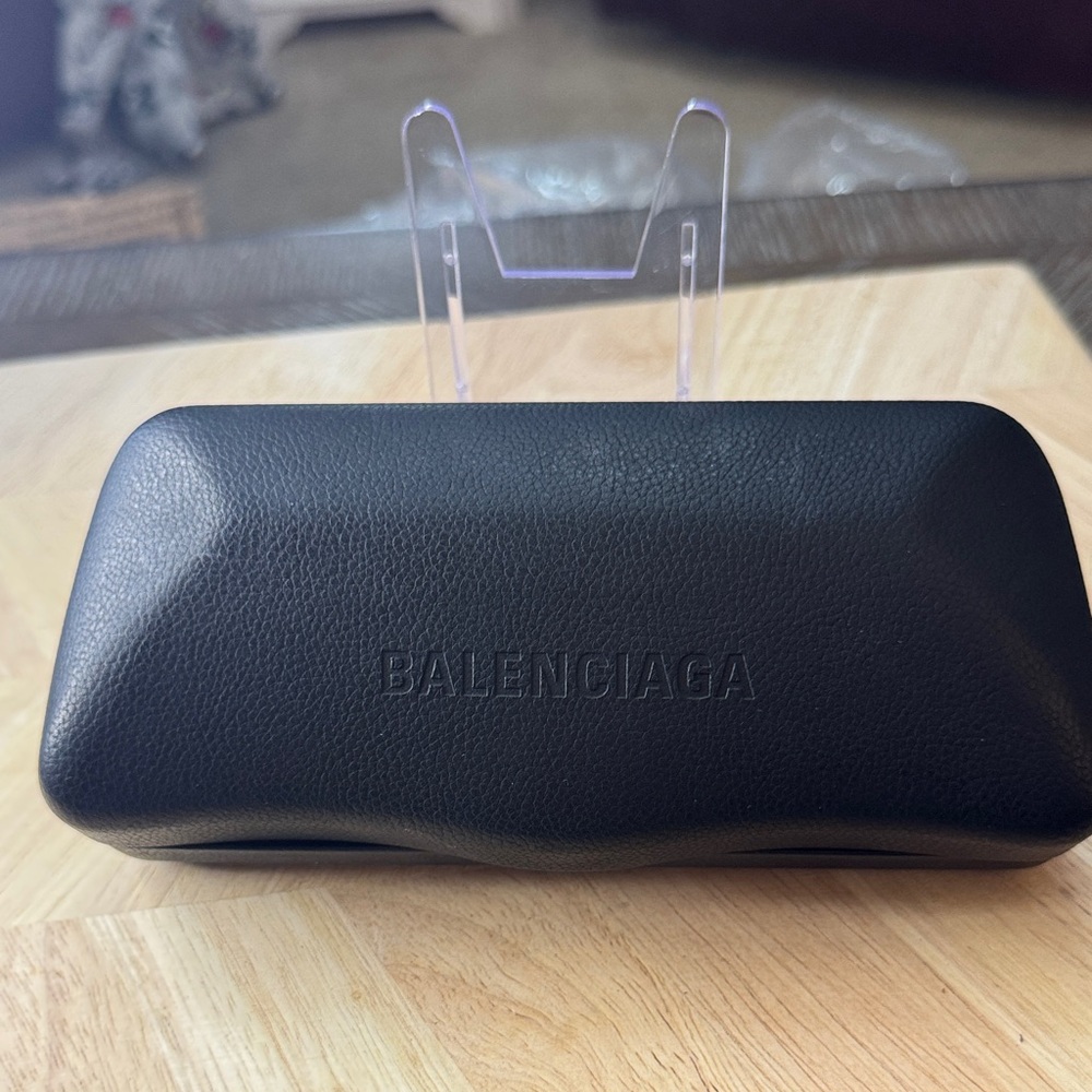 Balenciaga Textured Black Eyewear Case